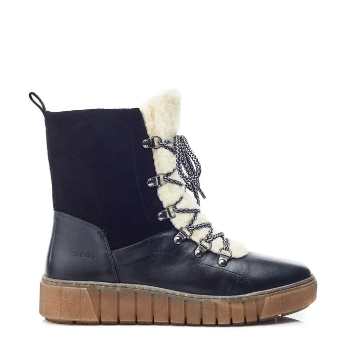 Women Moda In Pelle MidCalf Boots Shoon Sh Braemar Black Leather