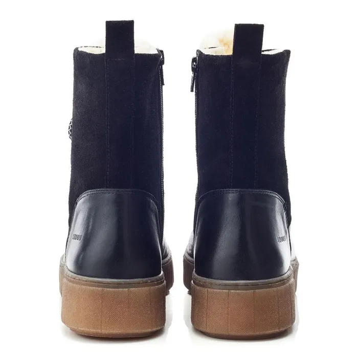Women Moda In Pelle MidCalf Boots Shoon Sh Braemar Black Leather