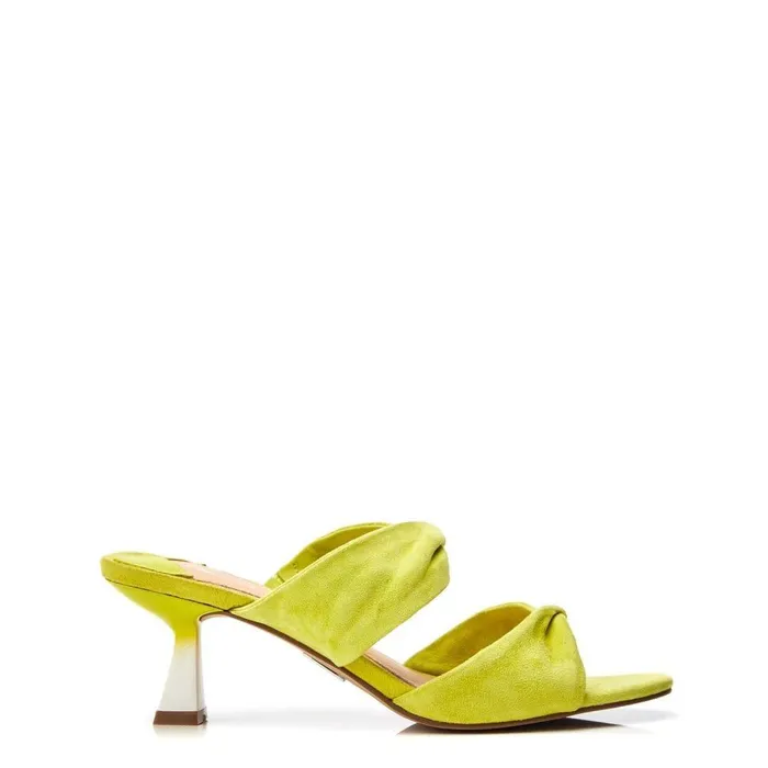 Women Moda In Pelle Mule Sandals Loola Lime Green Suede