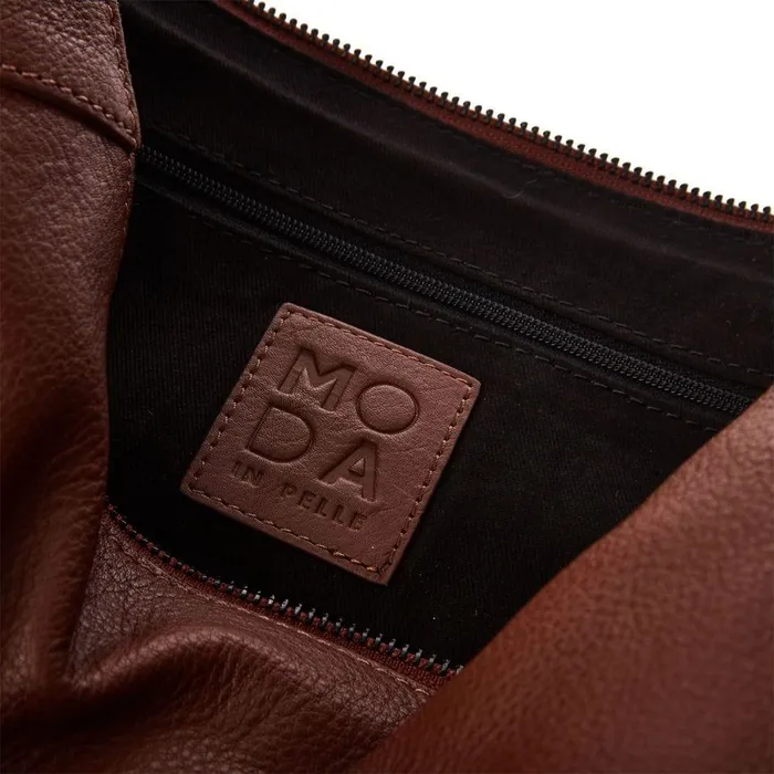 Women Moda In Pelle Shoulder Bags Jasmine Bag Dark Tan Leather