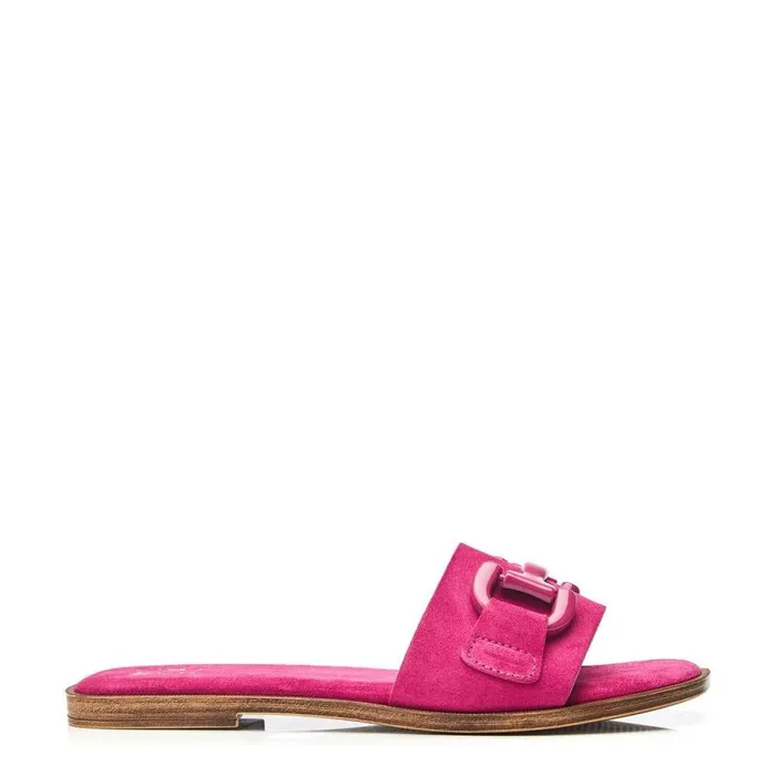 Women Moda In Pelle Slider Sandals Olayo Raspberry Suede