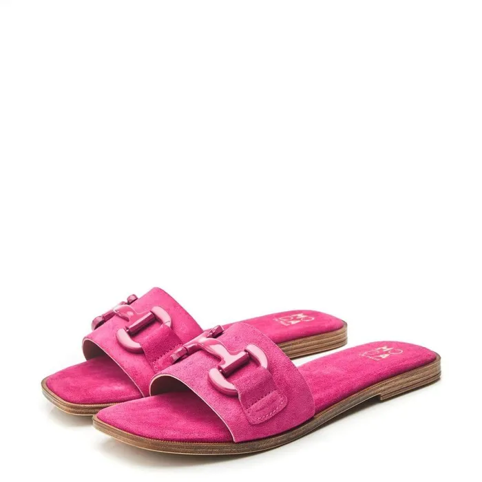 Women Moda In Pelle Slider Sandals Olayo Raspberry Suede