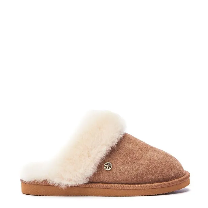 Women Moda In Pelle Slippers Nightfall Tan Suede