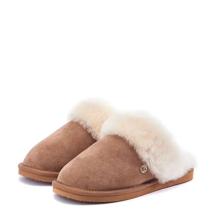 Women Moda In Pelle Slippers Nightfall Tan Suede