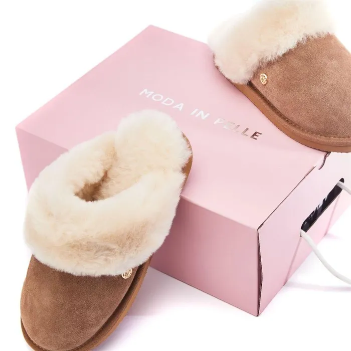 Women Moda In Pelle Slippers Nightfall Tan Suede