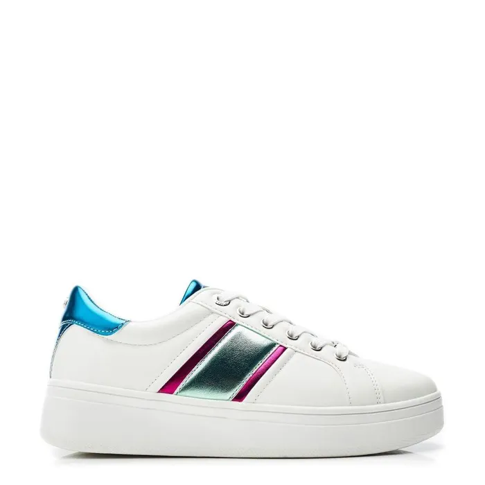 Women Moda In Pelle Wedge Trainers Alexxis White Porvair
