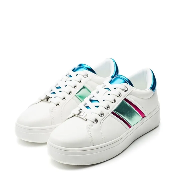 Women Moda In Pelle Wedge Trainers Alexxis White Porvair