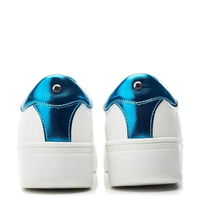 Women Moda In Pelle Wedge Trainers Alexxis White Porvair