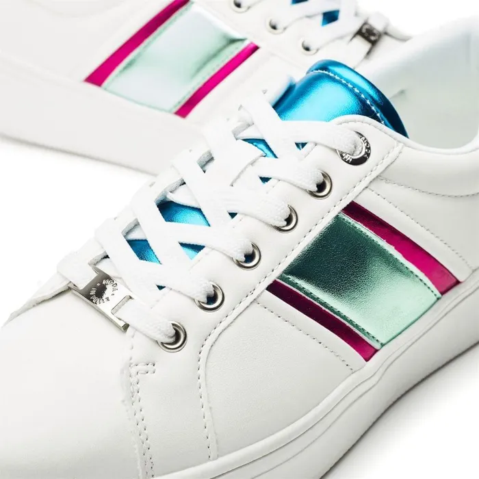 Women Moda In Pelle Wedge Trainers Alexxis White Porvair