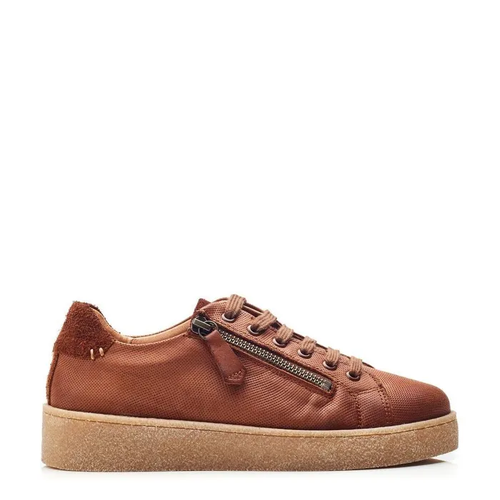 Women Moda In Pelle Wedge Trainers Shoon Sh Elston Tan Leather
