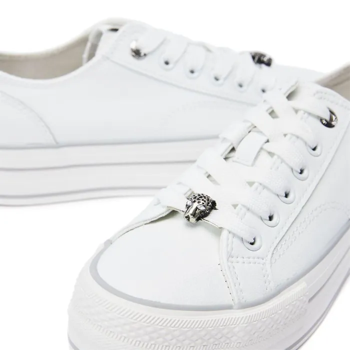 Women Moda In Pelle White Trainers Bagnol White Porvair