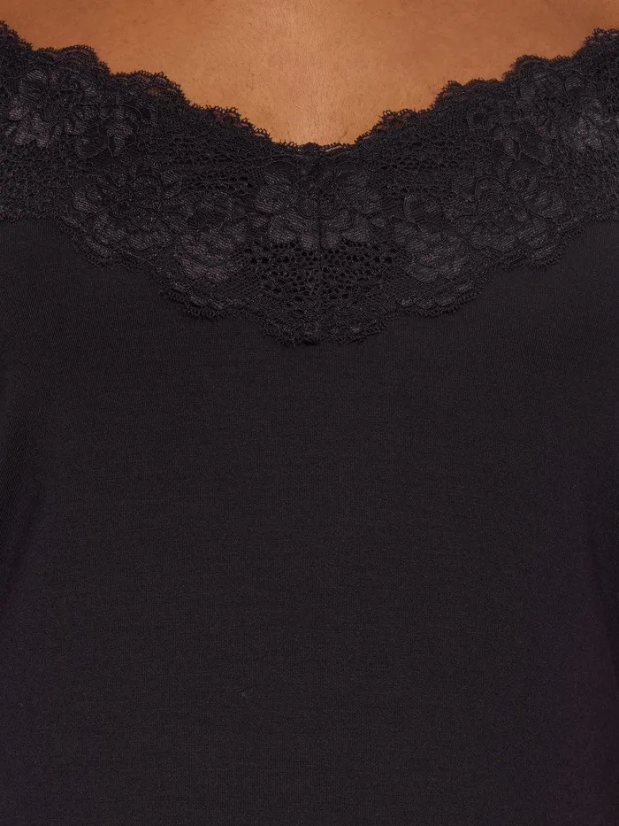 Women Modal Lace Vest Raisin Jigsaw Shirts and Tops