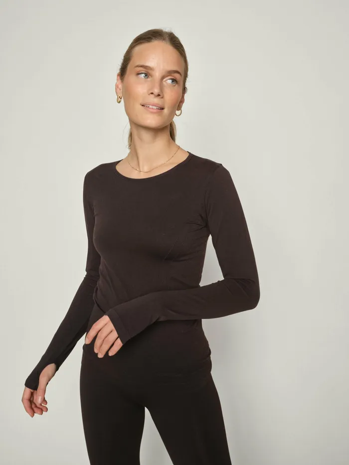 Women MOS MOSH MMVigdis Seamless LS Top Black HEART Sport