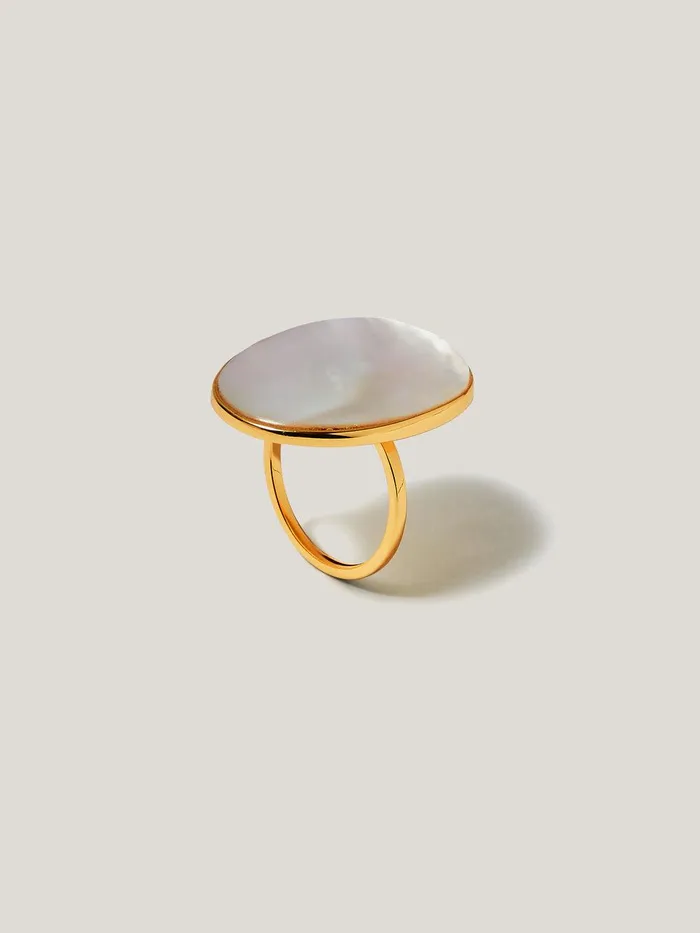 Women Mother Of Pearl Ring Pearl Jigsaw Jewellery