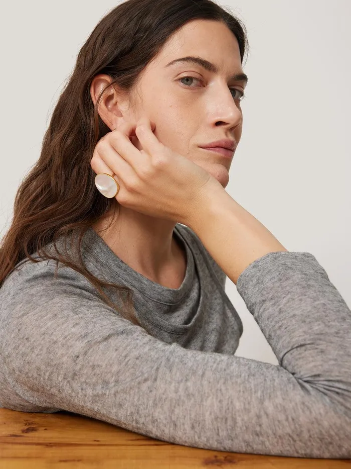 Women Mother Of Pearl Ring Pearl Jigsaw Jewellery