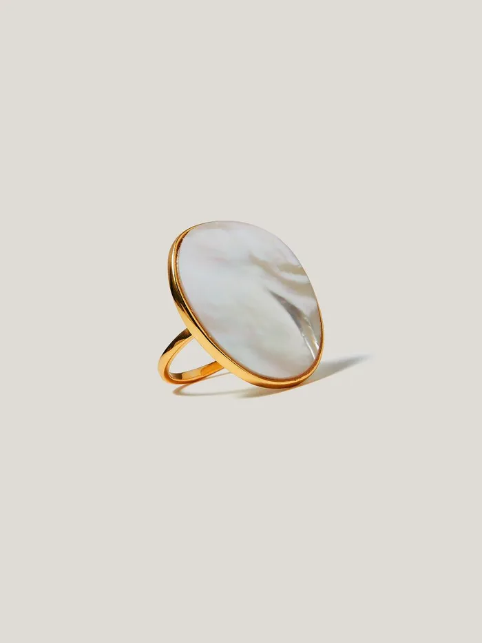 Women Mother Of Pearl Ring Pearl Jigsaw Jewellery