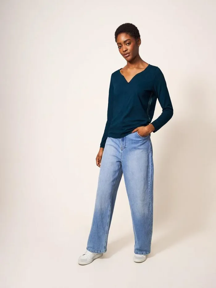 Women Nelly LS Tee Dark Navy White Stuff Tops and Tees