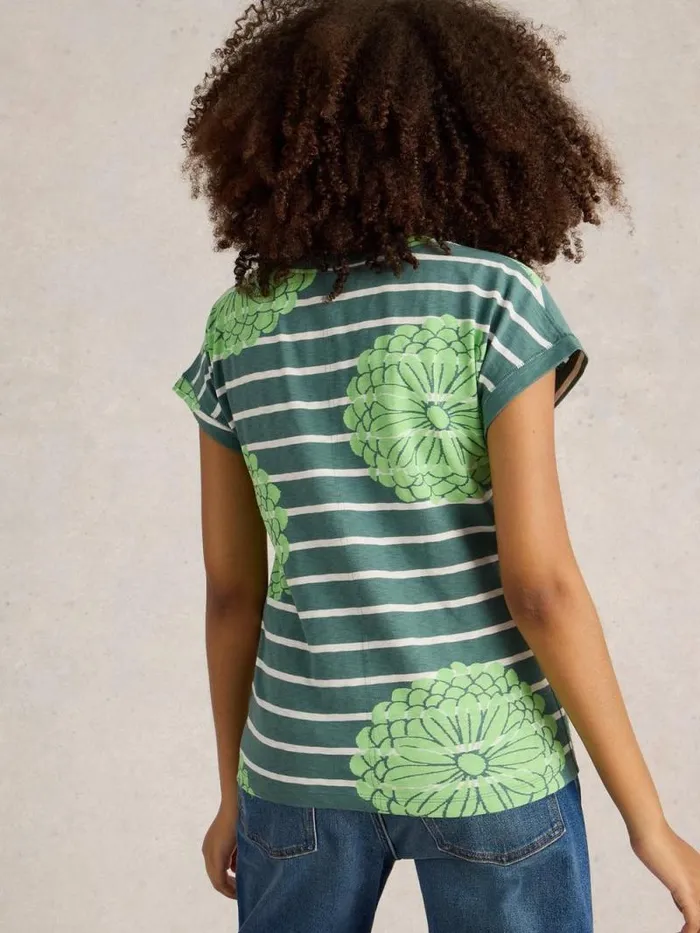 Women NELLY NOTCH NECK TSHIRT Green Multi White Stuff Tops and Tees Women NELLY NOTCH NECK TSHIRT Green Multi White Stuff Tops and Tees