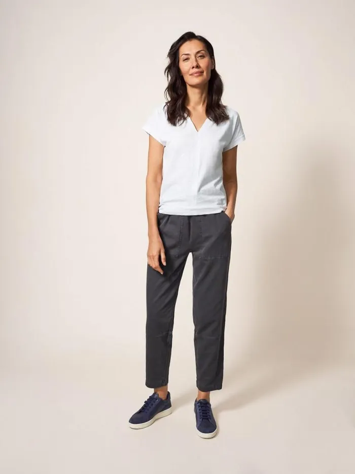 Women Nelly Notch Neck Tee Natural White White Stuff Tops and Tees