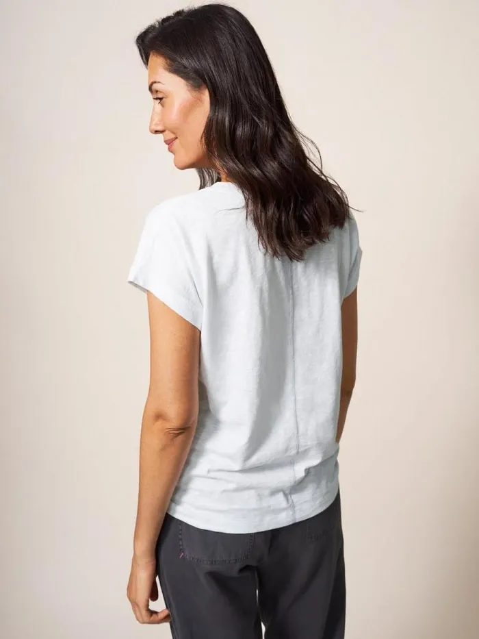 Women Nelly Notch Neck Tee Natural White White Stuff Tops and Tees