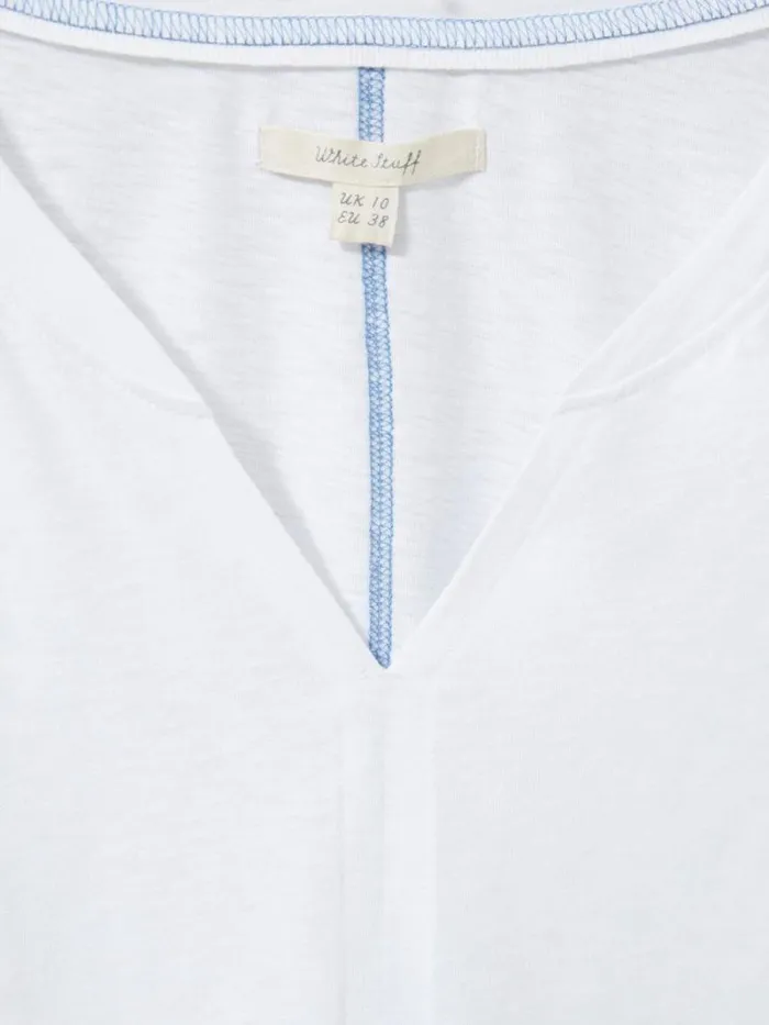 Women Nelly Notch Neck Tee Natural White White Stuff Tops and Tees