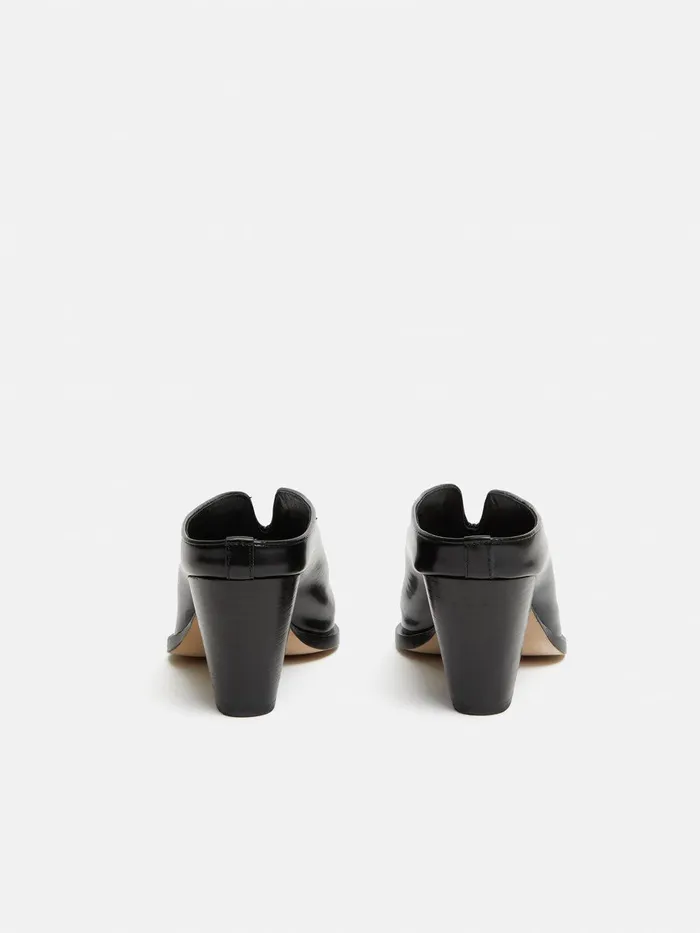 Women Oakley Heeled Mule Black Jigsaw Heels