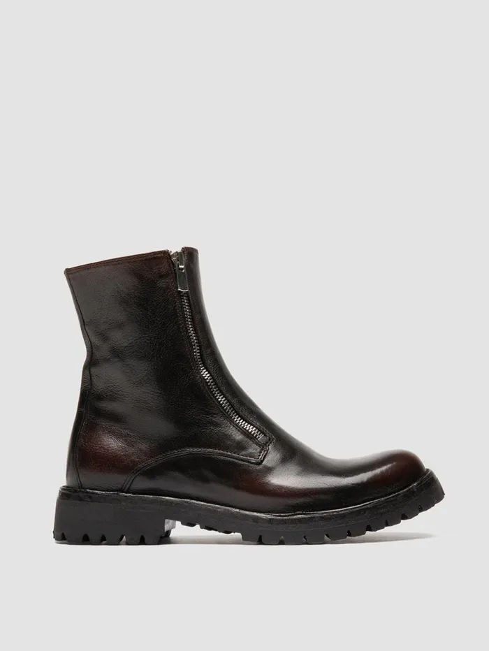 Women Officine Creative Footwear LORAINE 026 Brown Leather Zipped Boots