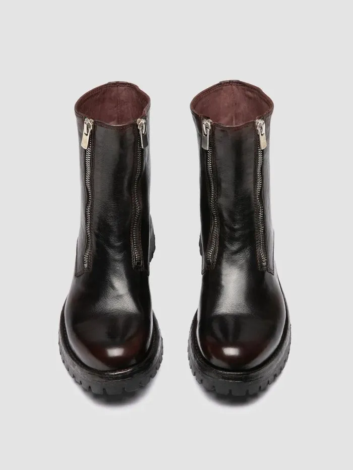 Women Officine Creative Footwear LORAINE 026 Brown Leather Zipped Boots Women Officine Creative Footwear LORAINE 026 Brown Leather Zipped Boots