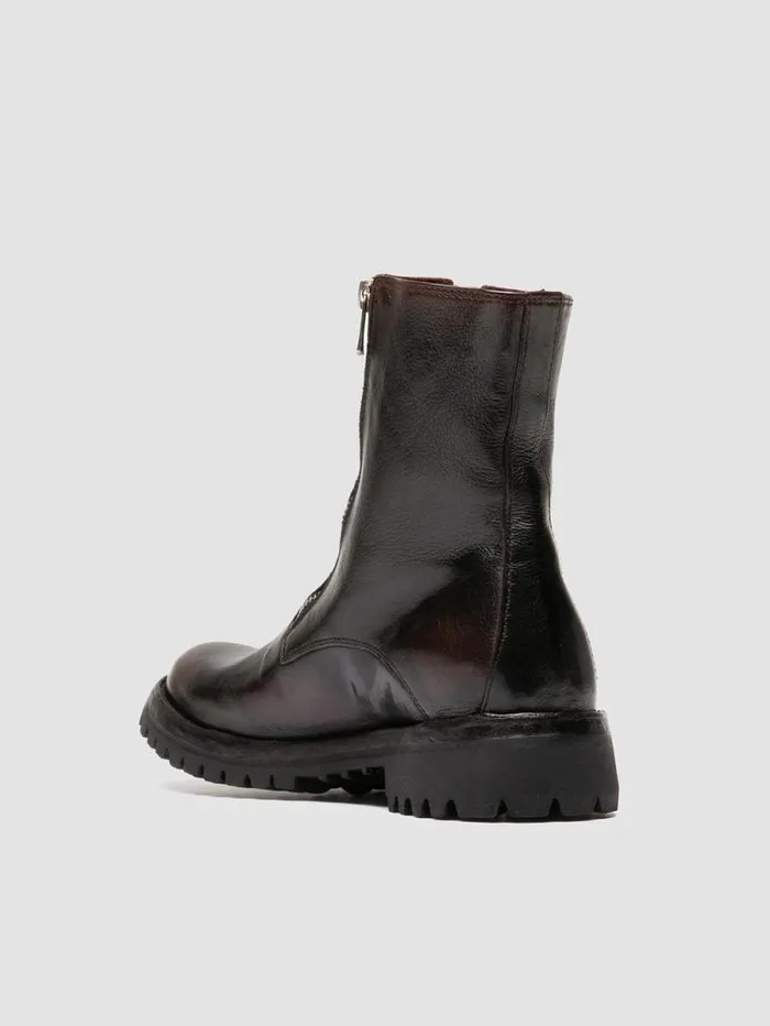 Women Officine Creative Footwear LORAINE 026 Brown Leather Zipped Boots Women Officine Creative Footwear LORAINE 026 Brown Leather Zipped Boots