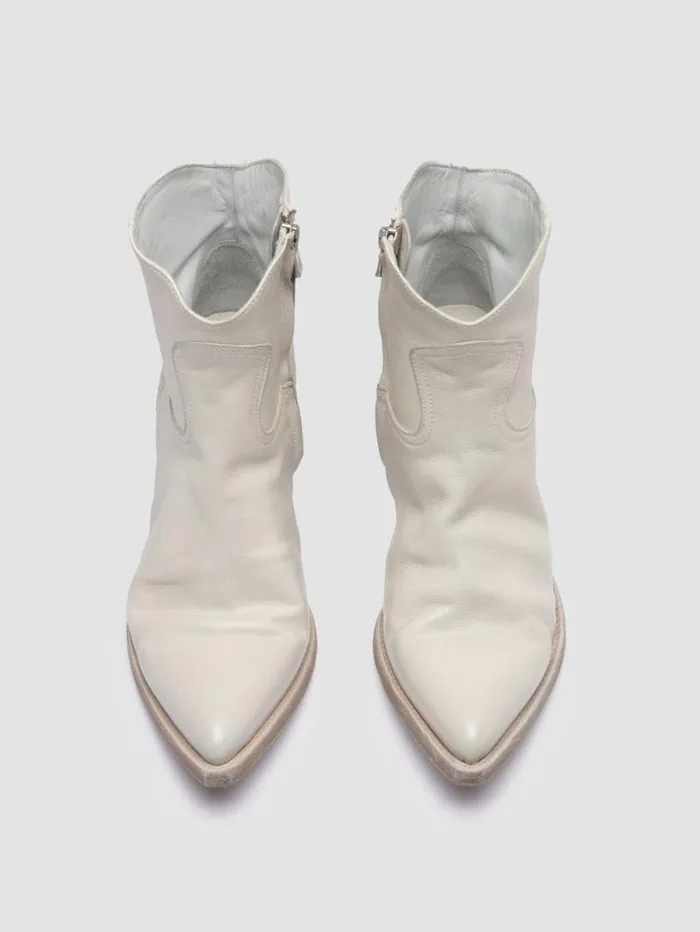Women Officine Creative Footwear WANDA DD 103 White Leather Zip Boots Women Officine Creative Footwear WANDA DD 103 White Leather Zip Boots