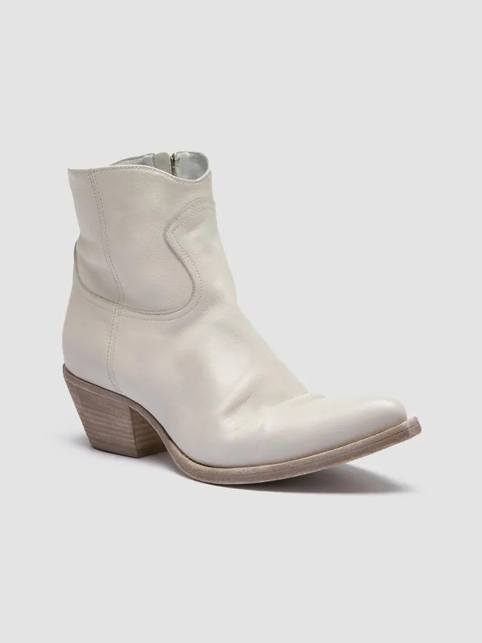 Women Officine Creative Footwear WANDA DD 103 White Leather Zip Boots Women Officine Creative Footwear WANDA DD 103 White Leather Zip Boots