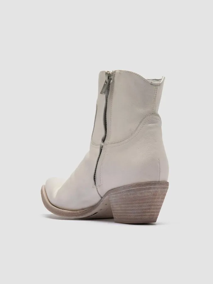 Women Officine Creative Footwear WANDA DD 103 White Leather Zip Boots Women Officine Creative Footwear WANDA DD 103 White Leather Zip Boots