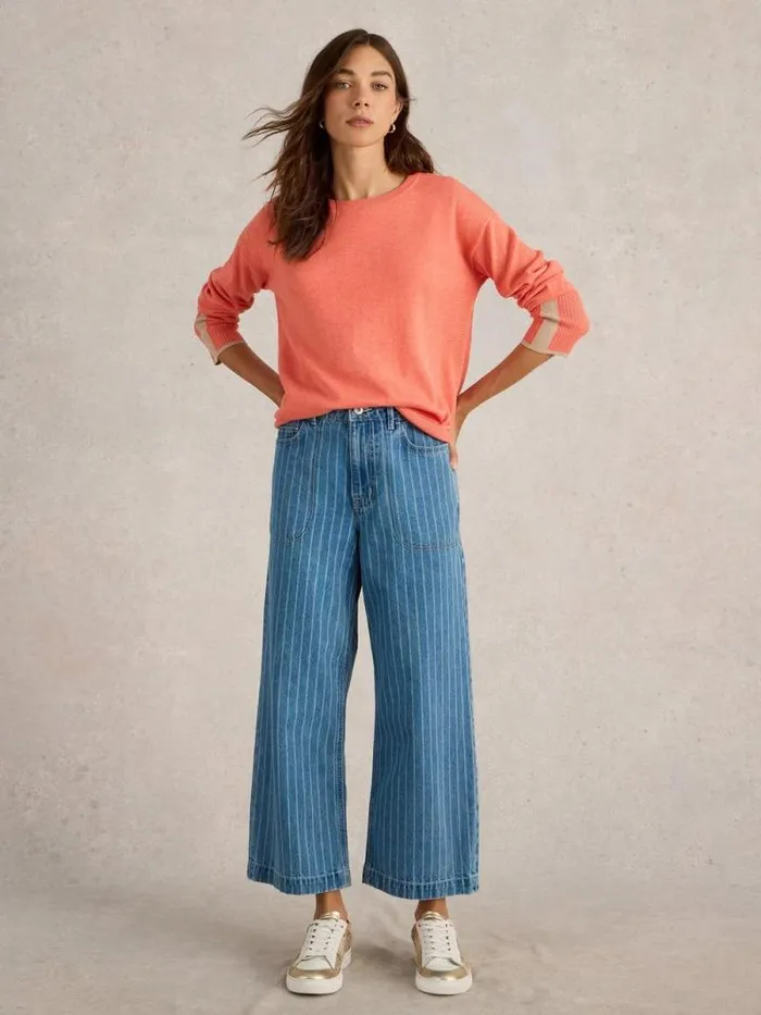 Women OLIVE LONG SLEEVE JUMPER Mid Coral White Stuff Knitwear