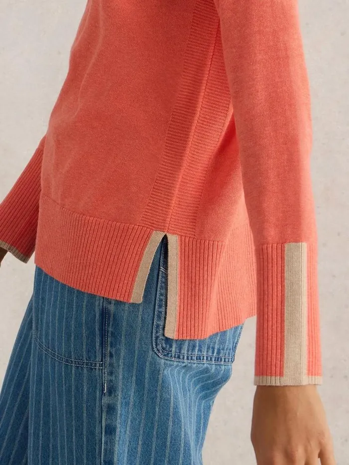 Women OLIVE LONG SLEEVE JUMPER Mid Coral White Stuff Knitwear