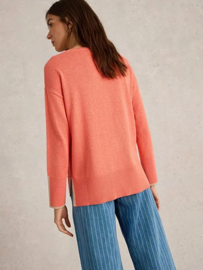 Women OLIVE LONG SLEEVE JUMPER Mid Coral White Stuff Knitwear
