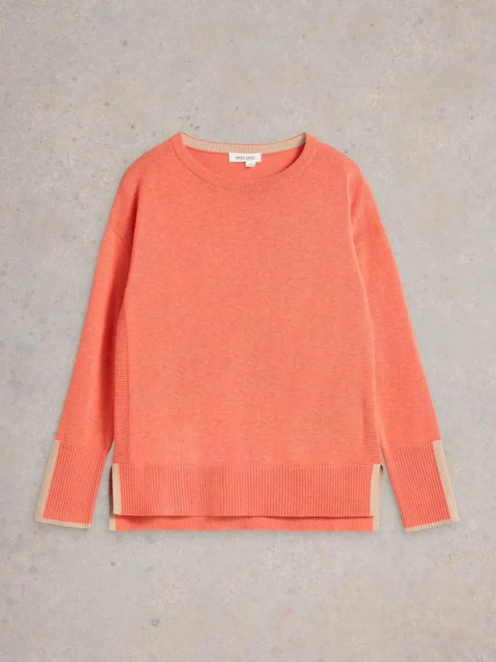 Women OLIVE LONG SLEEVE JUMPER Mid Coral White Stuff Knitwear