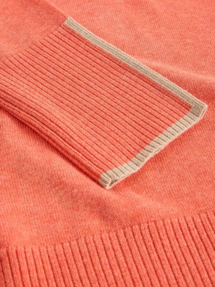 Women OLIVE LONG SLEEVE JUMPER Mid Coral White Stuff Knitwear