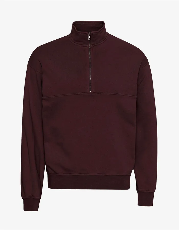 Women Organic Quarter Zip 8211 Oxblood Red Quarter Zips Colorfulstandard