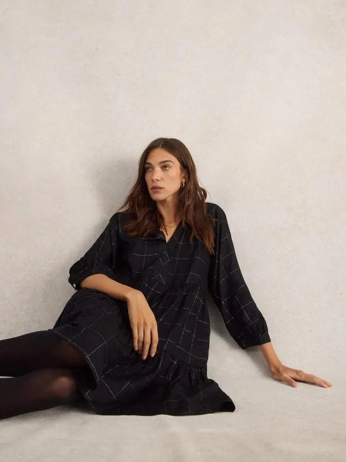 Women Orla Check Dress Black Multi White Stuff Dresses