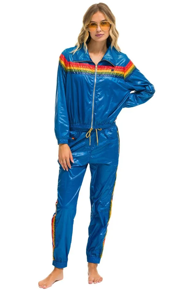 Women Outerwear Aviator Nation 5 STRIPE WINDBREAKER 8211 SNORKEL BLUE Women Outerwear Aviator Nation 5 STRIPE WINDBREAKER 8211 SNORKEL BLUE
