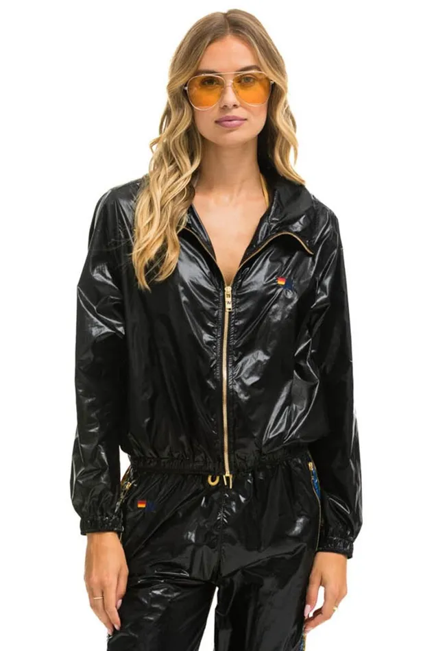 Women Outerwear Aviator Nation BASIC WINDBREAKER 8211 BLACK