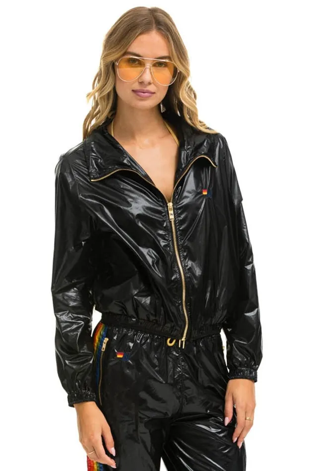 Women Outerwear Aviator Nation BASIC WINDBREAKER 8211 BLACK