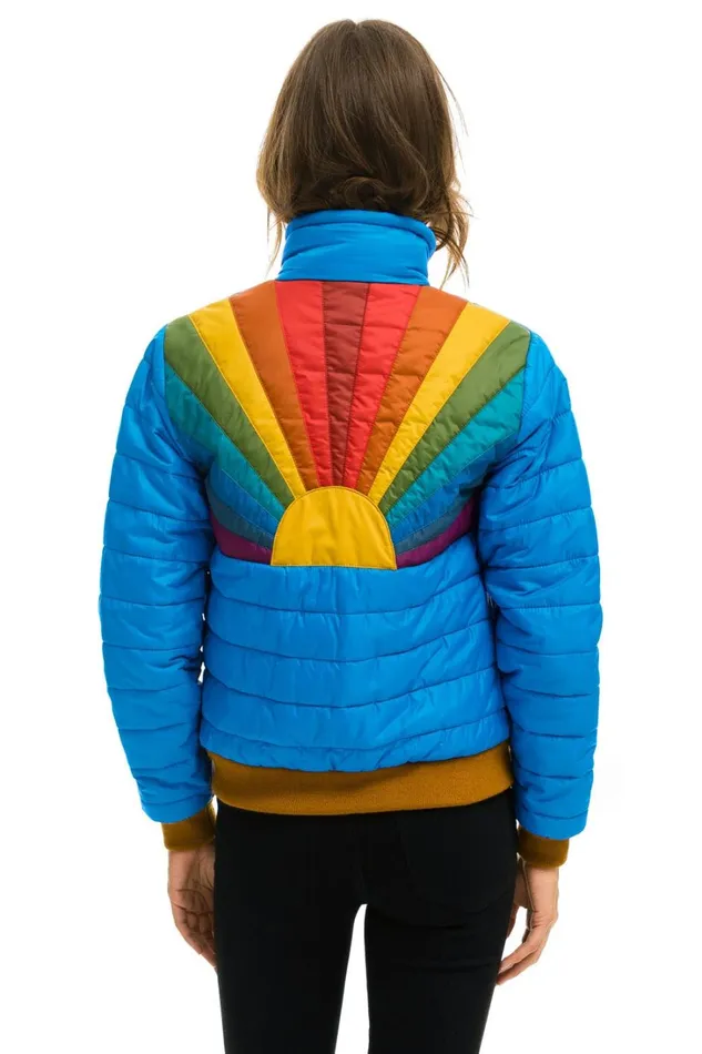Women Outerwear Aviator Nation SUNBURST JACKET 8211 BLUE CINA