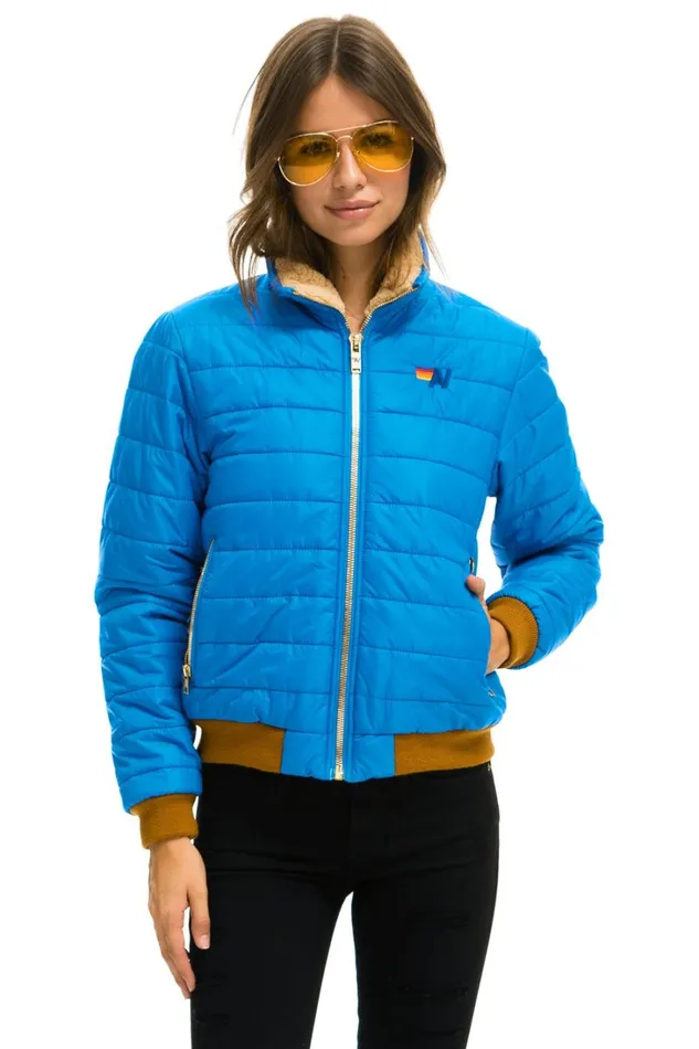Women Outerwear Aviator Nation SUNBURST JACKET 8211 BLUE CINA