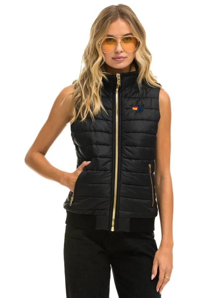 Women Outerwear Aviator Nation SUNBURST VEST 8211 BLACK Women Outerwear Aviator Nation SUNBURST VEST 8211 BLACK