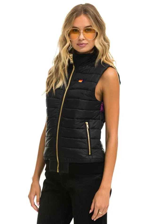 Women Outerwear Aviator Nation SUNBURST VEST 8211 BLACK Women Outerwear Aviator Nation SUNBURST VEST 8211 BLACK