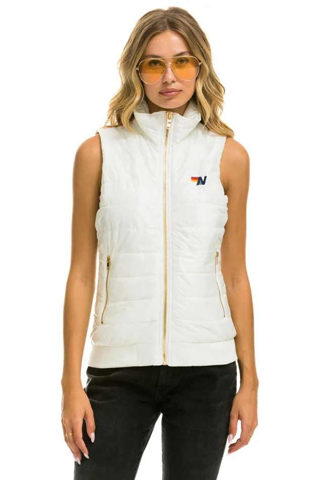 Women Outerwear Aviator Nation SUNBURST VEST 8211 GLOSSY WHITE Women Outerwear Aviator Nation SUNBURST VEST 8211 GLOSSY WHITE