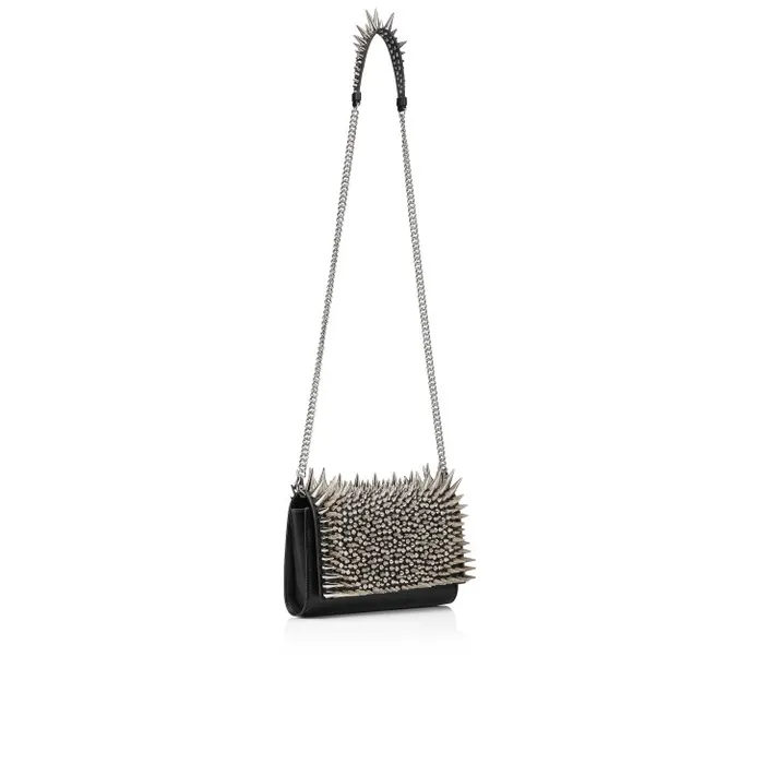 Women Paloma Clutch 8211 Nappa Leather And Estepik Spikes 8211 Black Christian Louboutin Shoulder Bags
