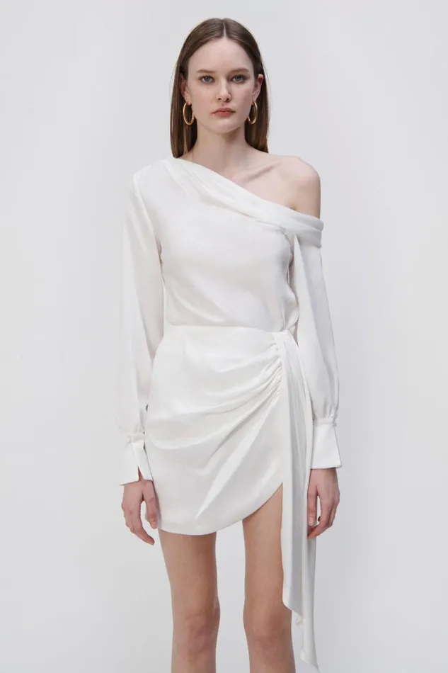 Women Pants and Bottoms Jonathan Simkhai Mae Draped Satin Mini Skirt EXCLUSIVE Women Pants and Bottoms Jonathan Simkhai Mae Draped Satin Mini Skirt EXCLUSIVE