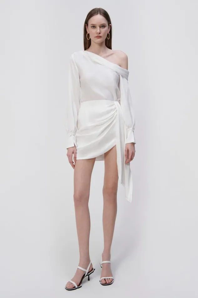 Women Pants and Bottoms Jonathan Simkhai Mae Draped Satin Mini Skirt EXCLUSIVE Women Pants and Bottoms Jonathan Simkhai Mae Draped Satin Mini Skirt EXCLUSIVE